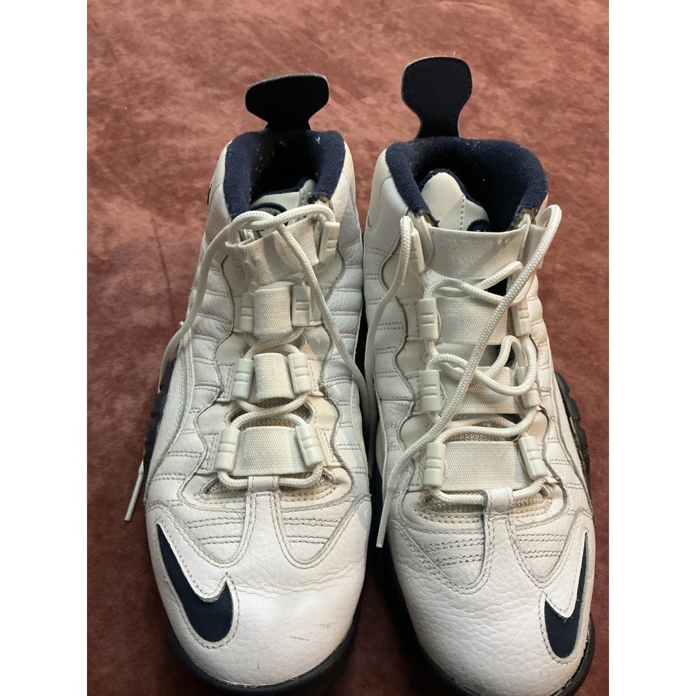 Nike Air Max Uptempo 95 White Navy Blue Basketball Shoes 805897-100 Mens 9.5